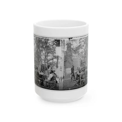 Cumberland Landing, Va. Secret Service Men At Foller's House (U.S. Civil War) White Coffee Mug-15oz-Go Mug Yourself