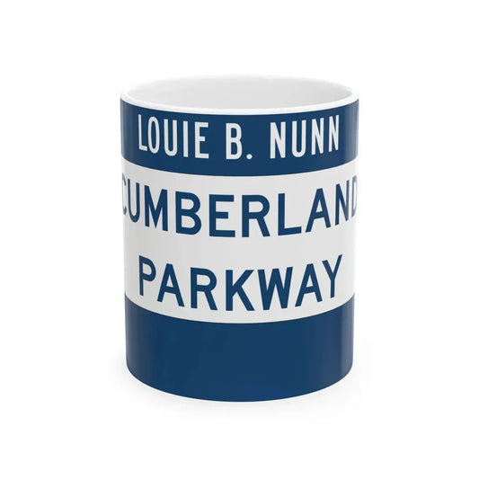 Cumberland Parkway (Kentucky) (Road Sign) White Coffee Mug 11oz - Go Mug Yourself
