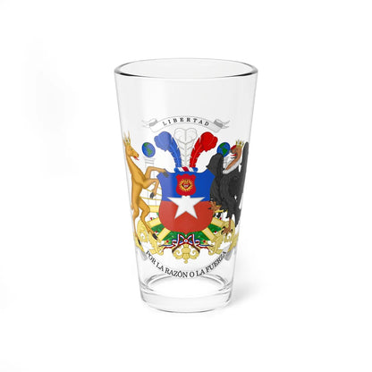 Current Coat of Arms of Chile Full Ornamented Proposal (Chile) (Coat of Arms) Pint Glass 16oz 16oz - Go Mug Yourself
