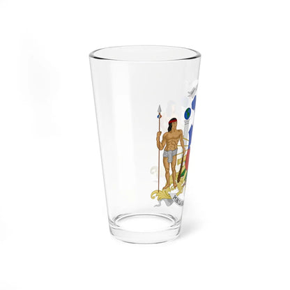 Current Coat of Arms of Chile Full Ornamented Proposal with Human Supporters (Chile) (Coat of Arms) Pint Glass 16oz - Go Mug Yourself