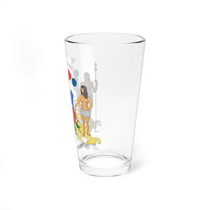 Current Coat of Arms of Chile Full Ornamented Proposal with Human Supporters (Chile) (Coat of Arms) Pint Glass 16oz - Go Mug Yourself