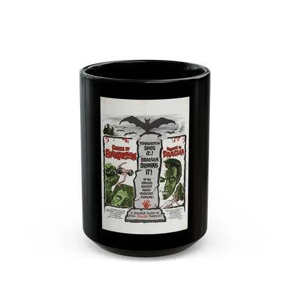 CURSE OF FRANKENSTEIN + HORROR OF DRACULA 1957 Movie Poster - Black Coffee Mug 15oz - Go Mug Yourself