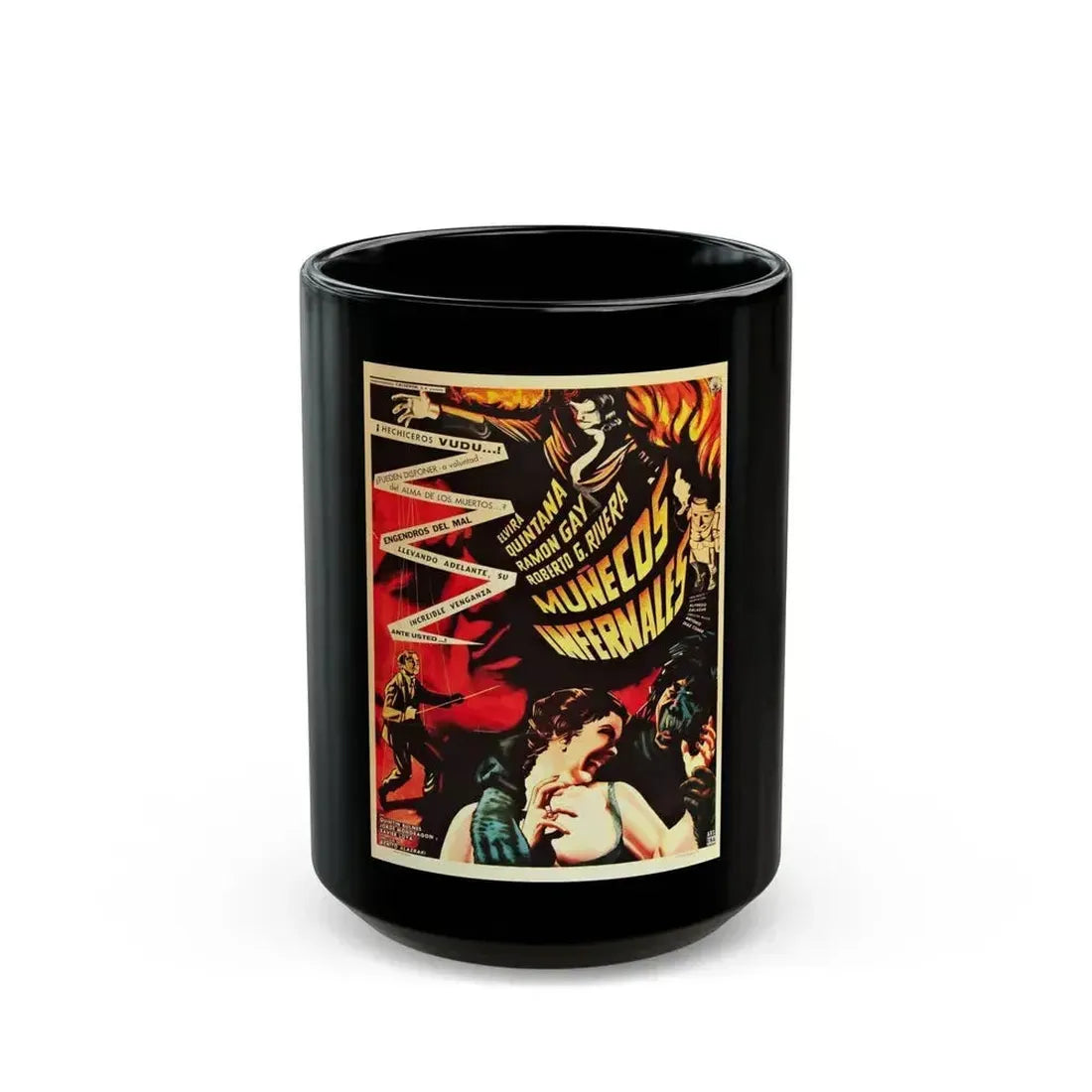 CURSE OF THE DOLL PEOPLE 1961 Movie Poster - Black Coffee Mug 15oz - Go Mug Yourself