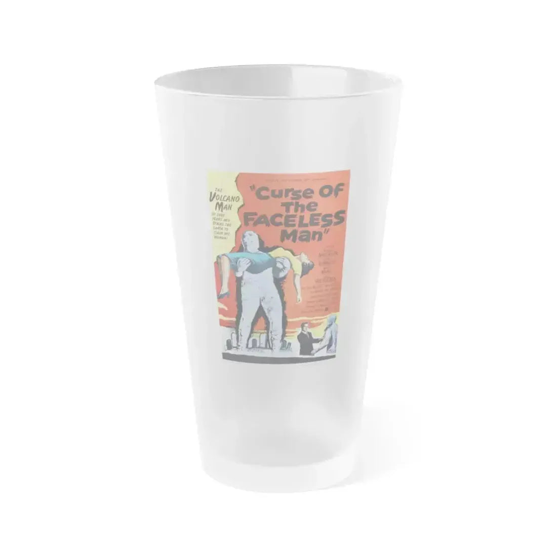 CURSE OF THE FACELESS MAN 1958 Movie Poster - Frosted Pint Glass 16oz 16oz Frosted - Go Mug Yourself