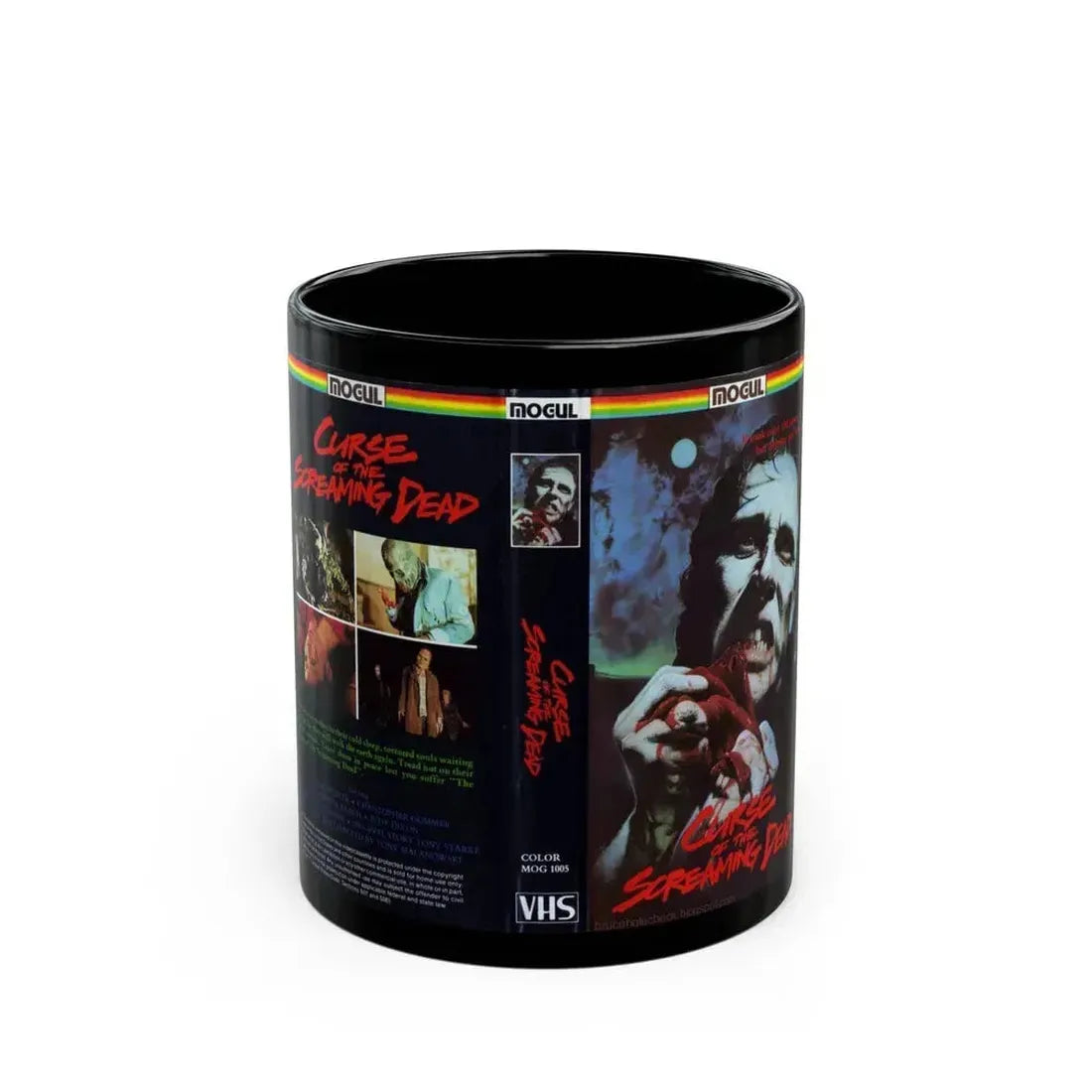 CURSE OF THE SCREAMING DEAD (VHS COVER) - Black Coffee Mug 11oz - Go Mug Yourself