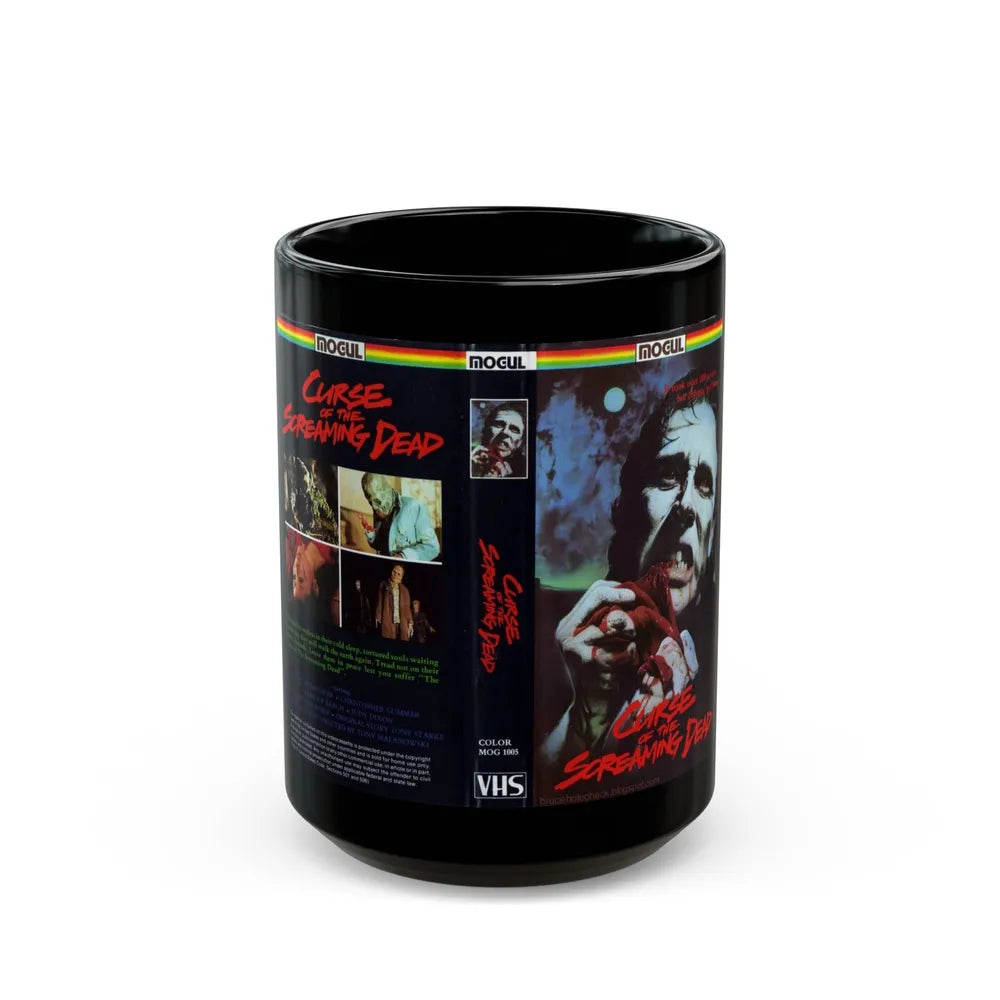 CURSE OF THE SCREAMING DEAD (VHS COVER) - Black Coffee Mug-15oz-Go Mug Yourself