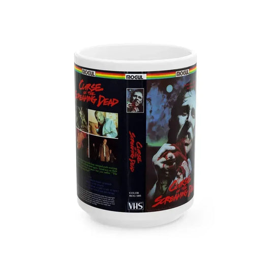 CURSE OF THE SCREAMING DEAD (VHS COVER) - White Coffee Mug 15oz - Go Mug Yourself