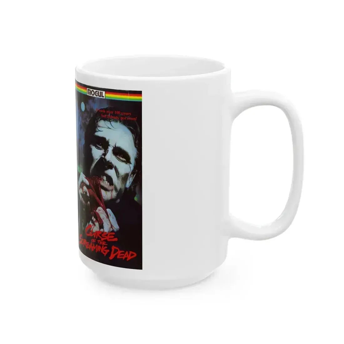 CURSE OF THE SCREAMING DEAD (VHS COVER) - White Coffee Mug - Go Mug Yourself