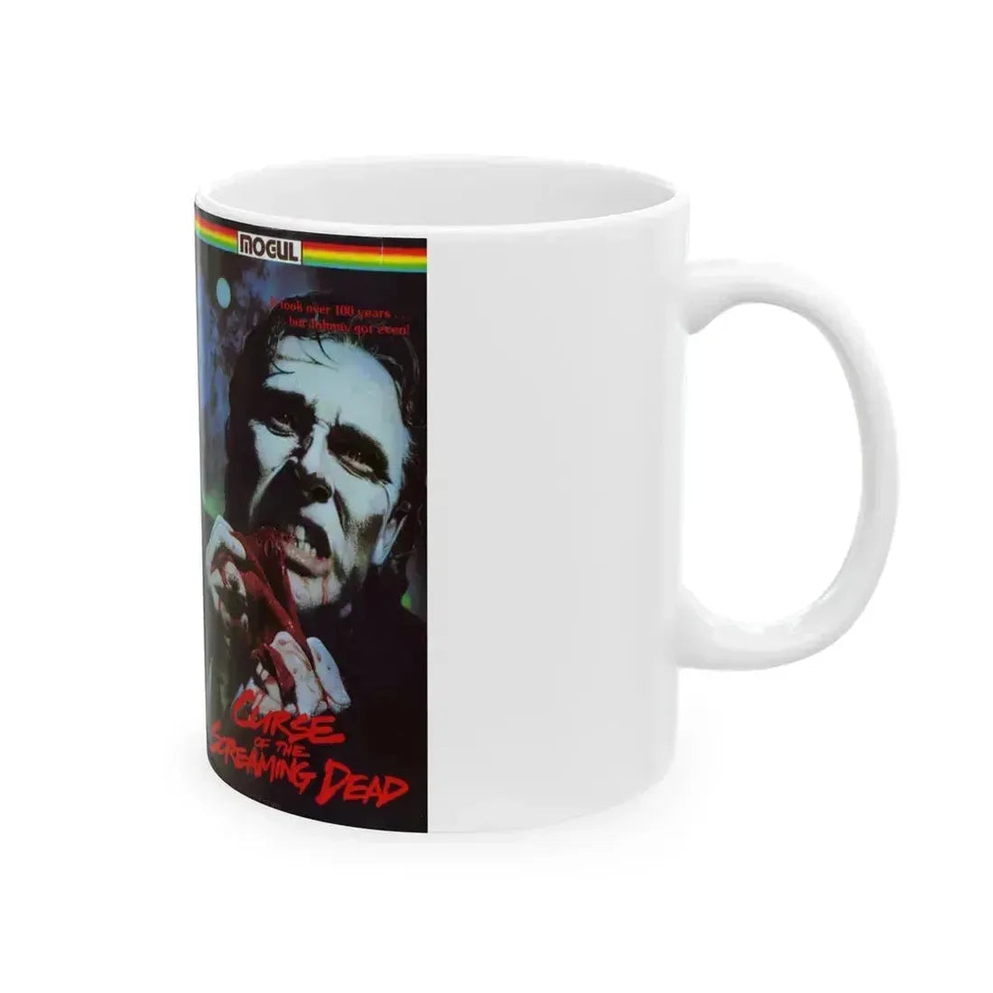 CURSE OF THE SCREAMING DEAD (VHS COVER) - White Coffee Mug - Go Mug Yourself