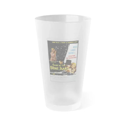 CURSE OF THE STONE HAND 1965 Movie Poster - Frosted Pint Glass 16oz 16oz Frosted - Go Mug Yourself