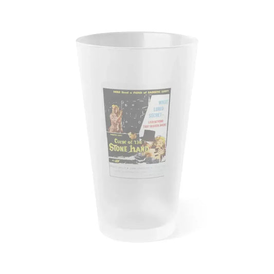 CURSE OF THE STONE HAND 1965 Movie Poster - Frosted Pint Glass 16oz 16oz Frosted - Go Mug Yourself