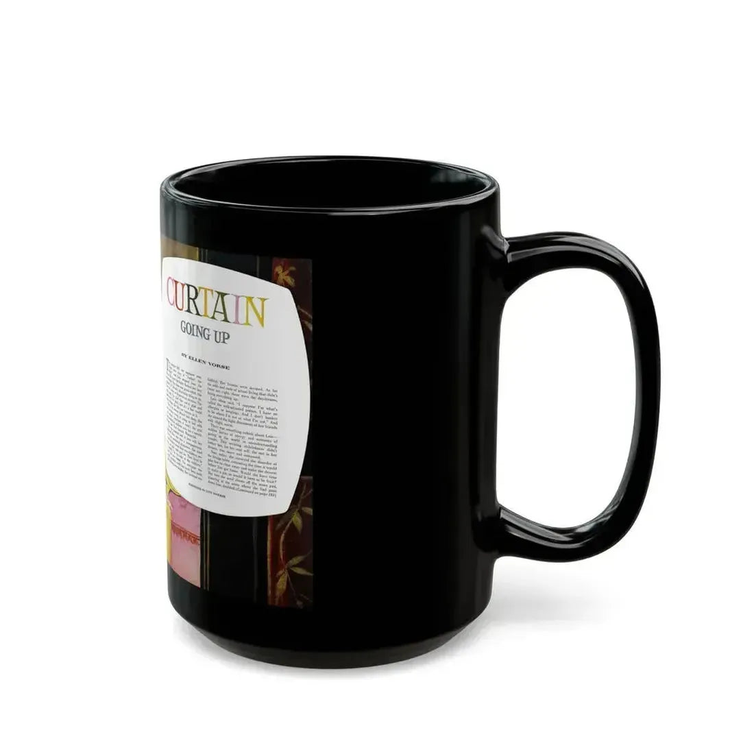 Curtain Going Up, Good Housekeeping, May 1953 - Black Coffee Mug - Go Mug Yourself