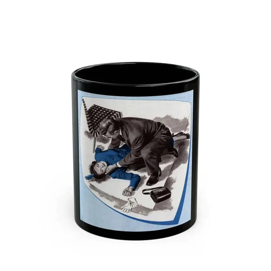Curtain Going Up, The American Magazine, April 1949 - Black Coffee Mug 11oz - Go Mug Yourself