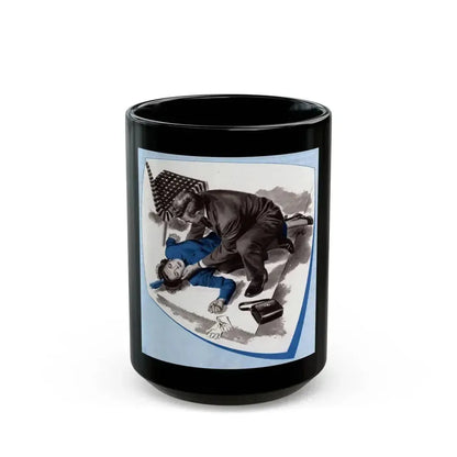 Curtain Going Up, The American Magazine, April 1949 - Black Coffee Mug 15oz - Go Mug Yourself