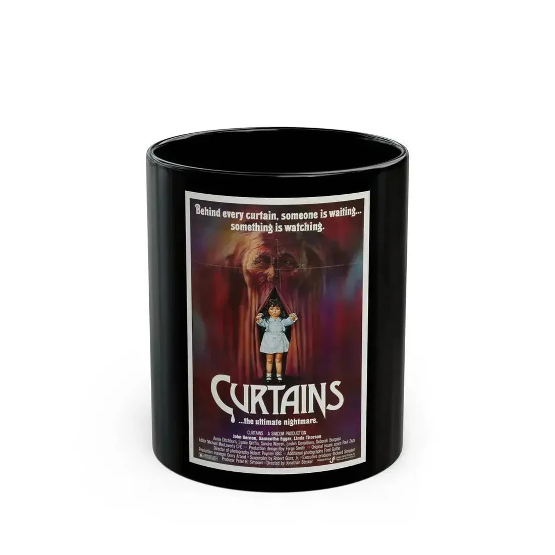 CURTAINS 1983 Movie Poster - Black Coffee Mug 11oz - Go Mug Yourself
