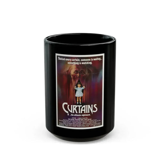 CURTAINS 1983 Movie Poster - Black Coffee Mug 15oz - Go Mug Yourself