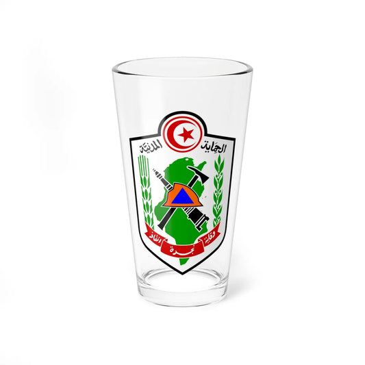 Écusson protection civile Tunisie (Tunisia) (Coat of Arms) Pint Glass 16oz 16oz - Go Mug Yourself