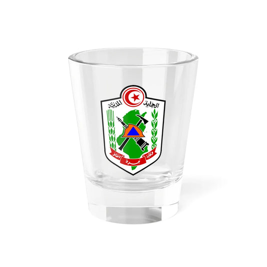 Écusson protection civile Tunisie (Tunisia) (Coat of Arms) Shot Glass 1.5oz 1.5oz - Go Mug Yourself