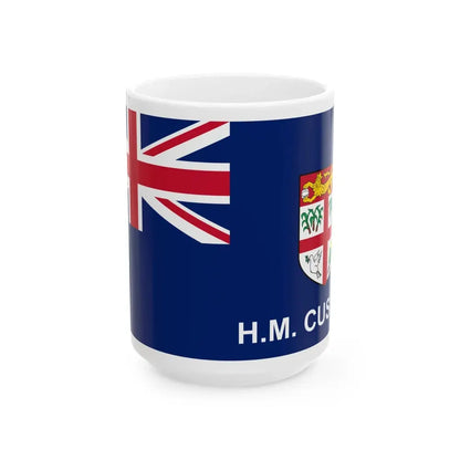 Customs Ensign of Fiji 1970 (Fiji) White Coffee Mug 15oz - Go Mug Yourself