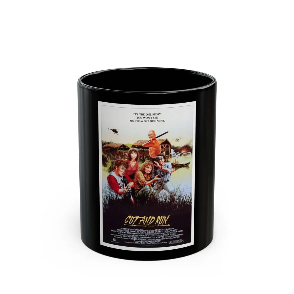 CUT AND RUN 1984 Movie Poster - Black Coffee Mug-11oz-Go Mug Yourself