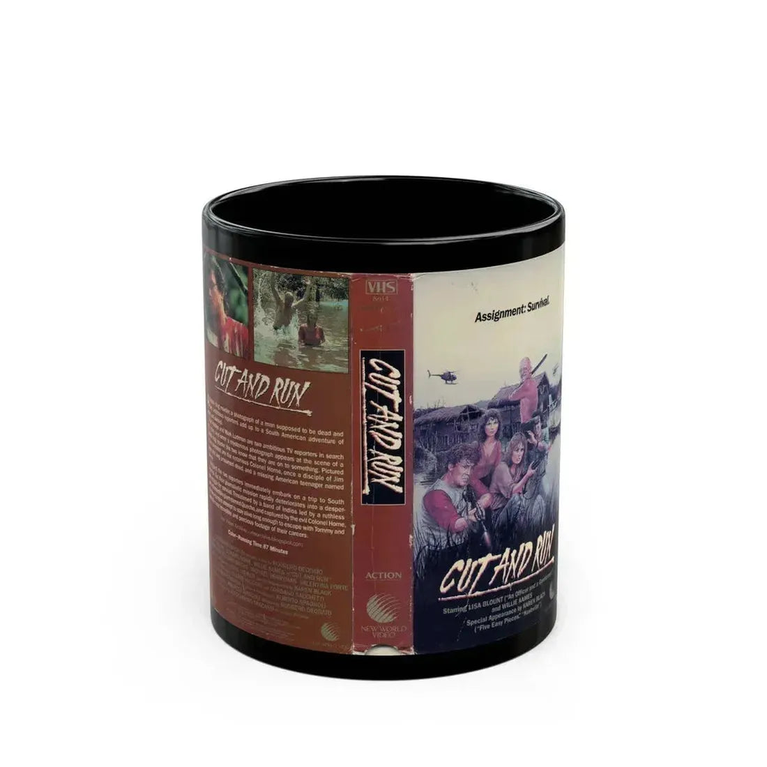 CUT AND RUN (VHS COVER) - Black Coffee Mug 11oz - Go Mug Yourself