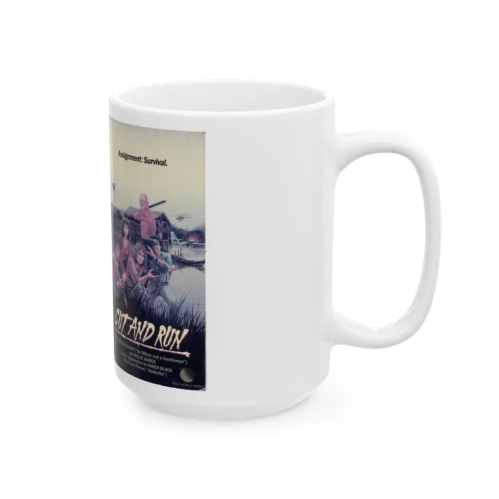 CUT AND RUN (VHS COVER) - White Coffee Mug-Go Mug Yourself