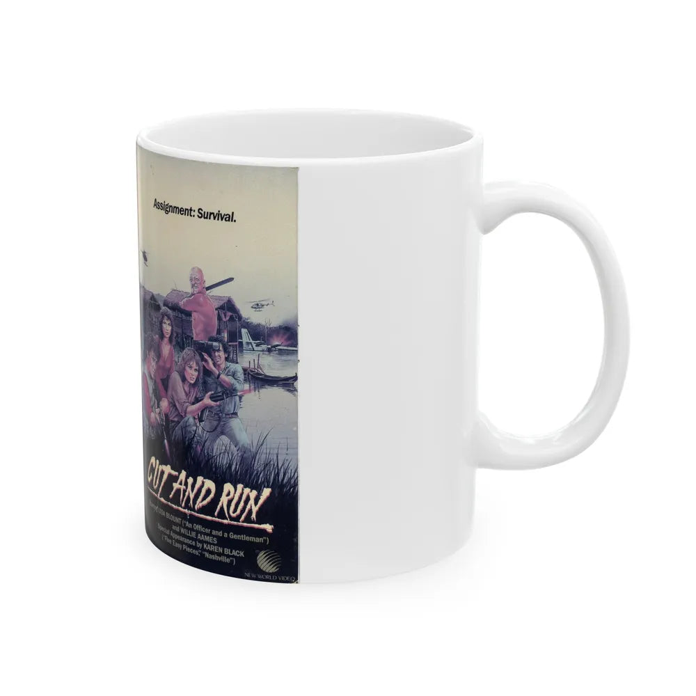 CUT AND RUN (VHS COVER) - White Coffee Mug-Go Mug Yourself