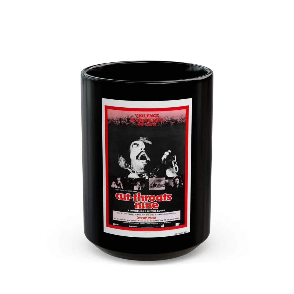 CUT THROATS NINE 1972 Movie Poster - Black Coffee Mug-15oz-Go Mug Yourself