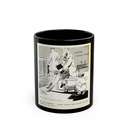 Cuties Daily Comic Strip, 1962 (1) - Black Coffee Mug 11oz - Go Mug Yourself