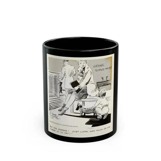 Cuties Daily Comic Strip, 1962 (1) - Black Coffee Mug 11oz - Go Mug Yourself