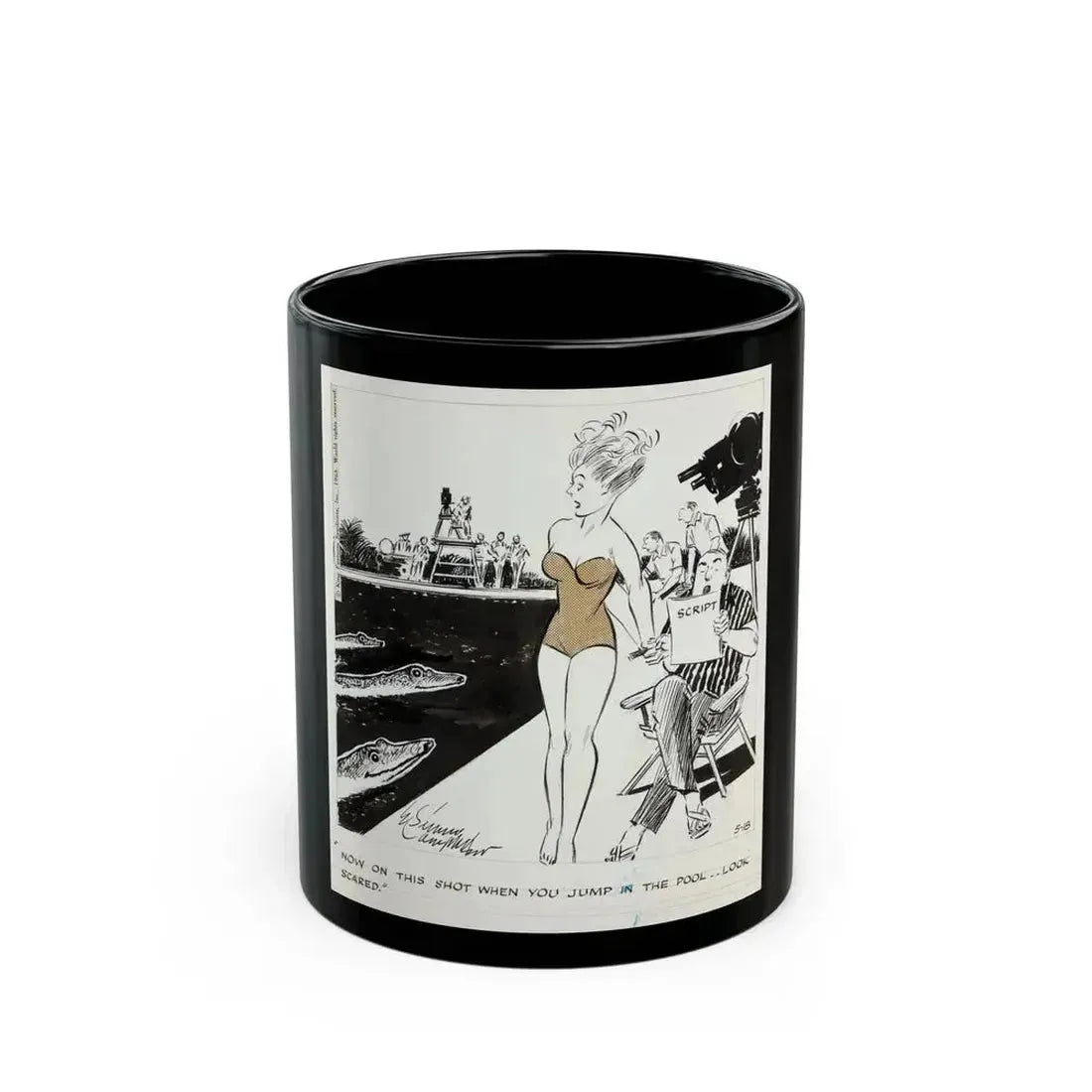 Cuties Daily Comic Strip, 1964 - Black Coffee Mug 11oz - Go Mug Yourself
