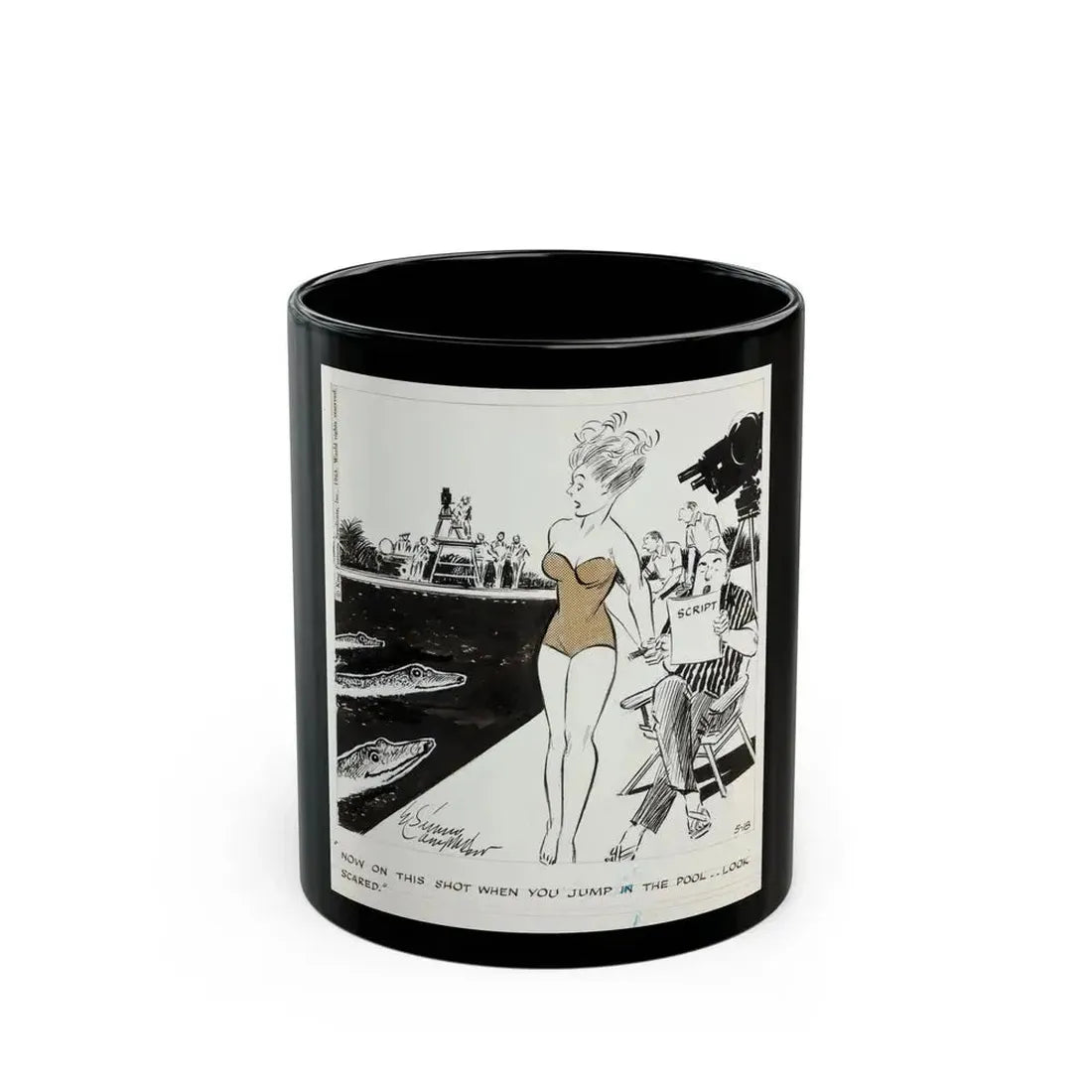 Cuties Daily Comic Strip, 1964 - Black Coffee Mug 11oz - Go Mug Yourself