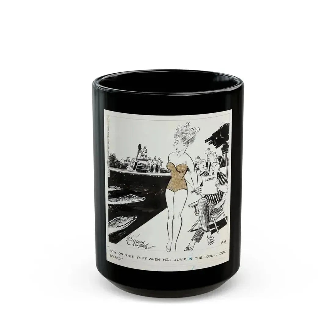Cuties Daily Comic Strip, 1964 - Black Coffee Mug 15oz - Go Mug Yourself