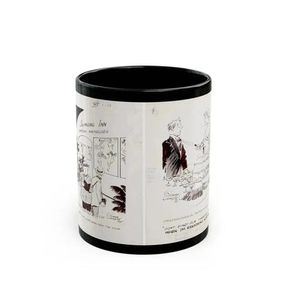 Cuties Daily Comic Strip, 1968 - Black Coffee Mug 11oz - Go Mug Yourself