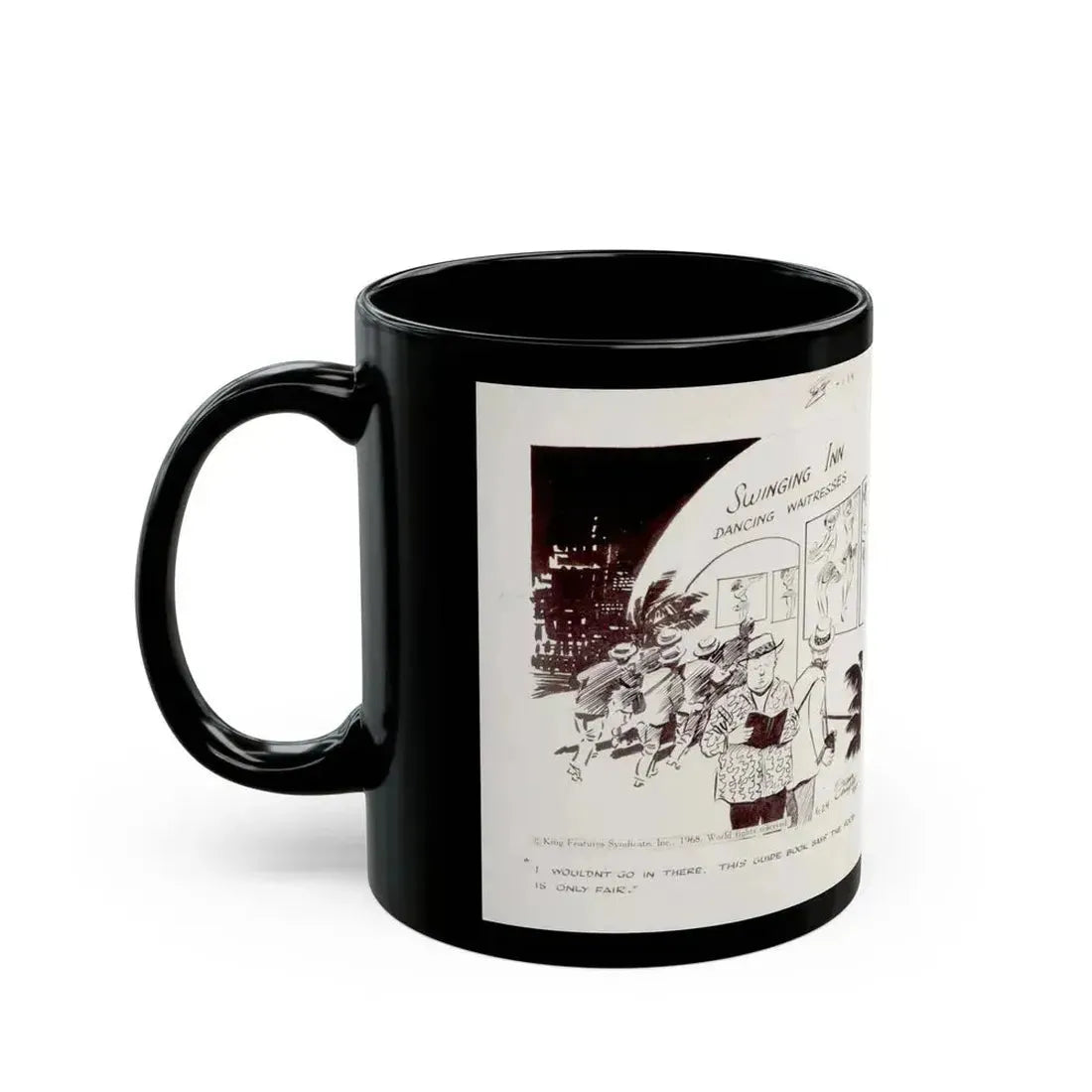 Cuties Daily Comic Strip, 1968 - Black Coffee Mug - Go Mug Yourself