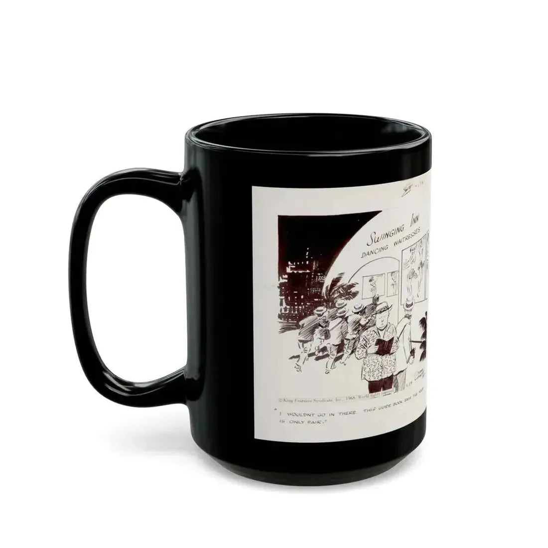 Cuties Daily Comic Strip, 1968 - Black Coffee Mug - Go Mug Yourself