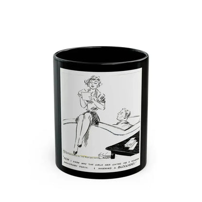 Cuties Daily Comic Strip, 1970 - Black Coffee Mug 11oz - Go Mug Yourself