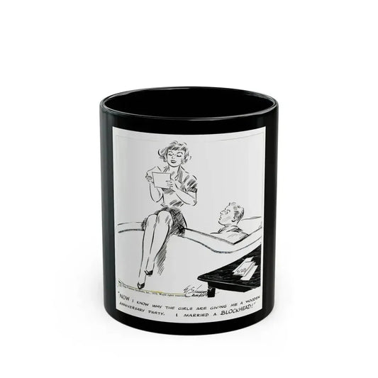 Cuties Daily Comic Strip, 1970 - Black Coffee Mug 11oz - Go Mug Yourself