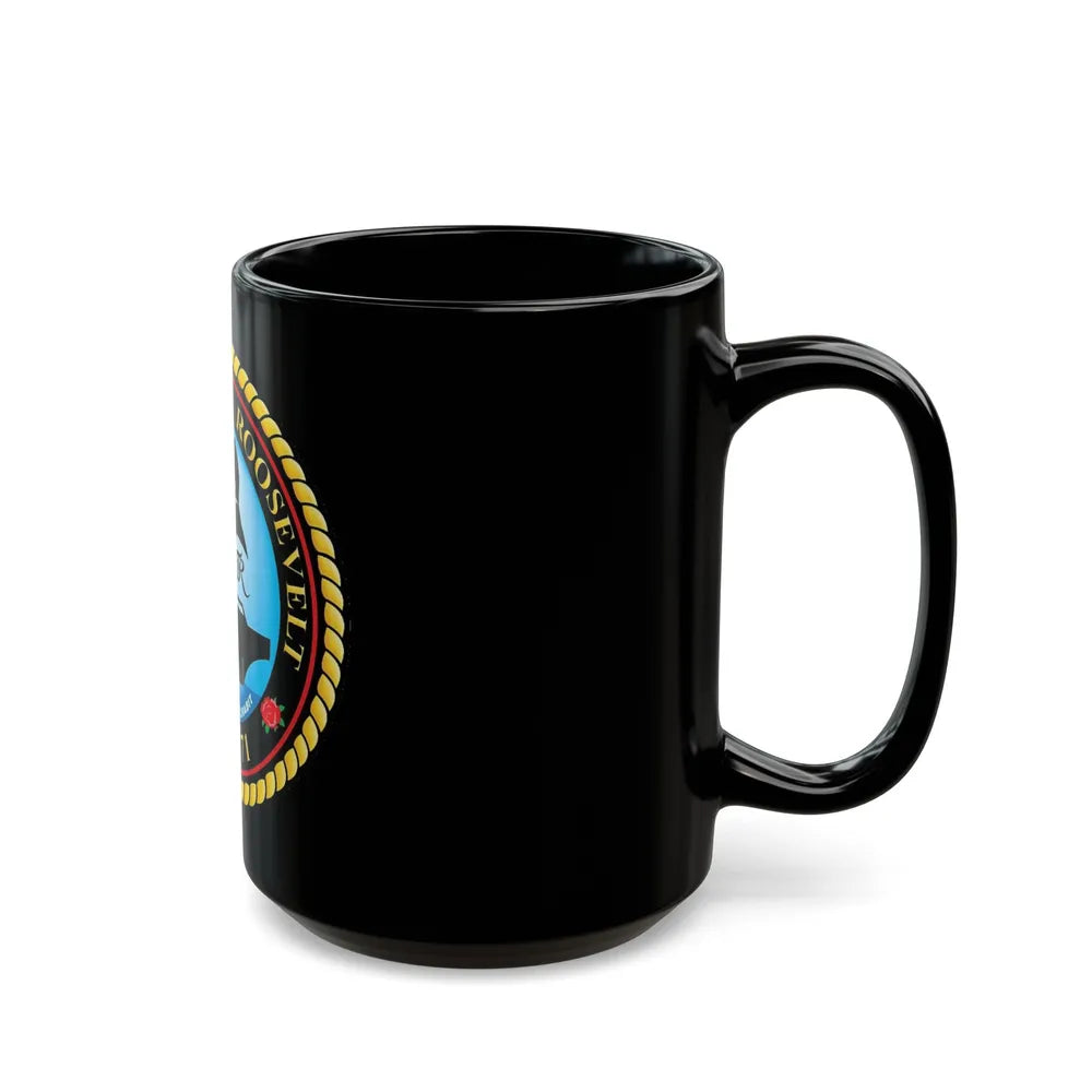 CVN 71 USS Theodore Roosevelt 1986 (U.S. Navy) Black Coffee Mug-Go Mug Yourself