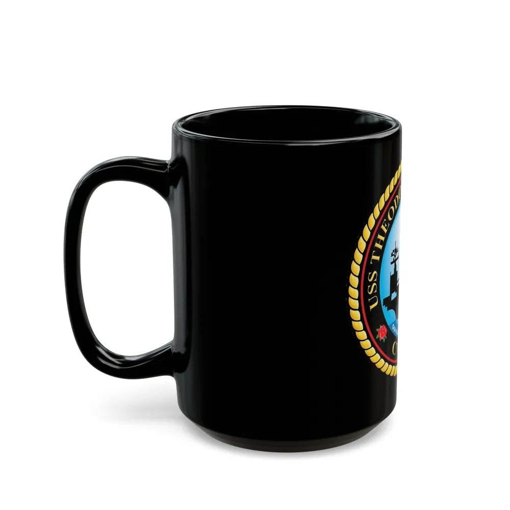 CVN 71 USS Theodore Roosevelt 1986 (U.S. Navy) Black Coffee Mug-Go Mug Yourself