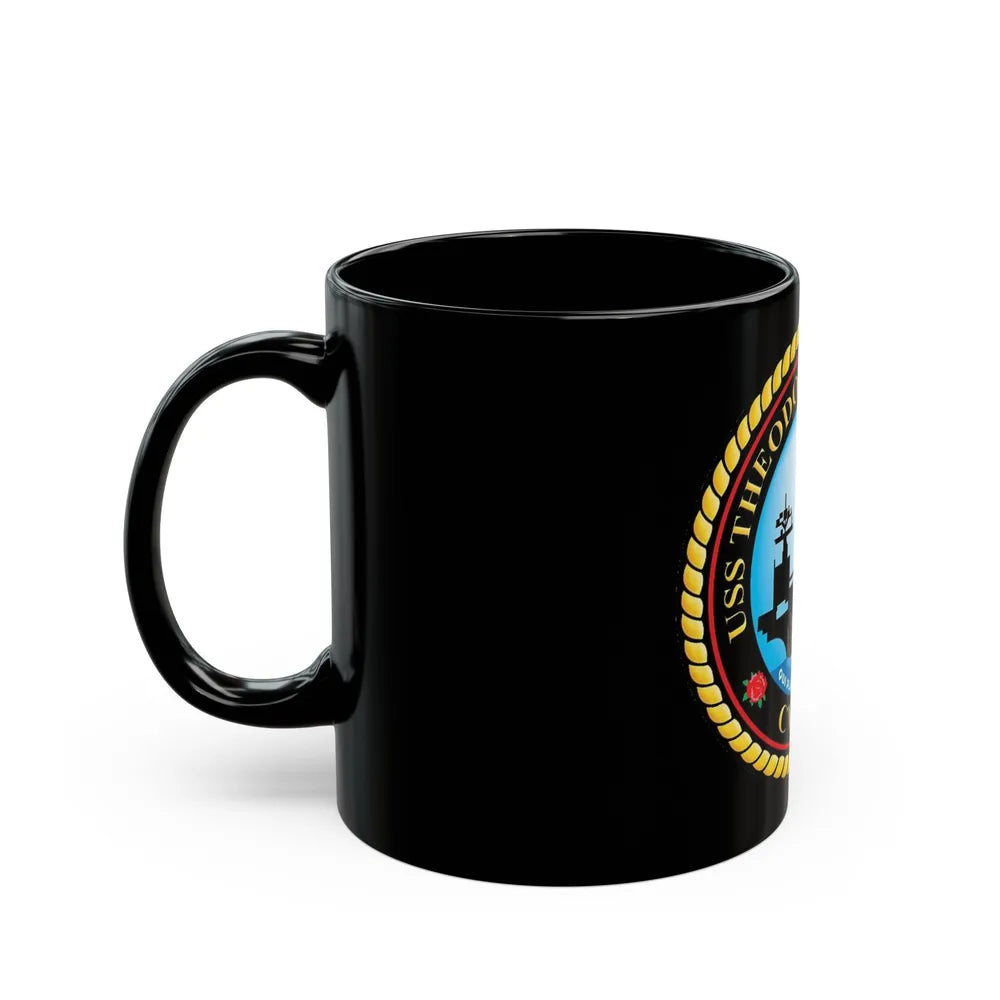 CVN 71 USS Theodore Roosevelt 1986 (U.S. Navy) Black Coffee Mug-Go Mug Yourself