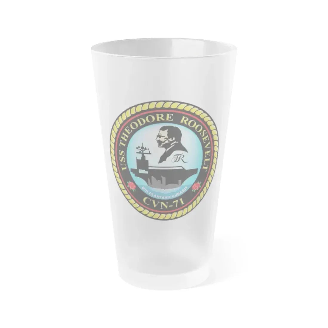 CVN 71 USS Theodore Roosevelt 1986 (U.S. Navy) Frosted Pint Glass 16oz Default Title - Go Mug Yourself
