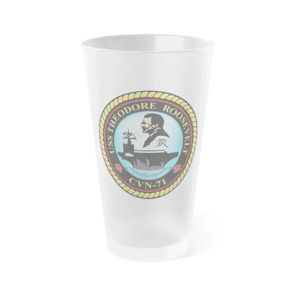 CVN 71 USS Theodore Roosevelt 1986 (U.S. Navy) Frosted Pint Glass 16oz Default Title - Go Mug Yourself