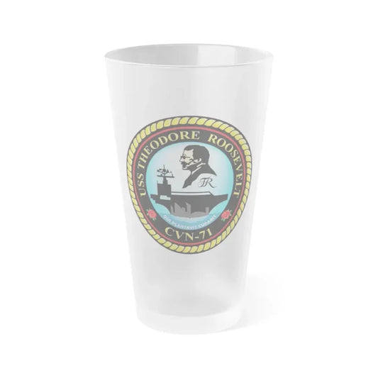 CVN 71 USS Theodore Roosevelt 1986 (U.S. Navy) Frosted Pint Glass 16oz Default Title - Go Mug Yourself