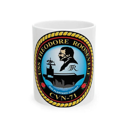 CVN 71 USS Theodore Roosevelt 1986 (U.S. Navy) White Coffee Mug 11oz - Go Mug Yourself