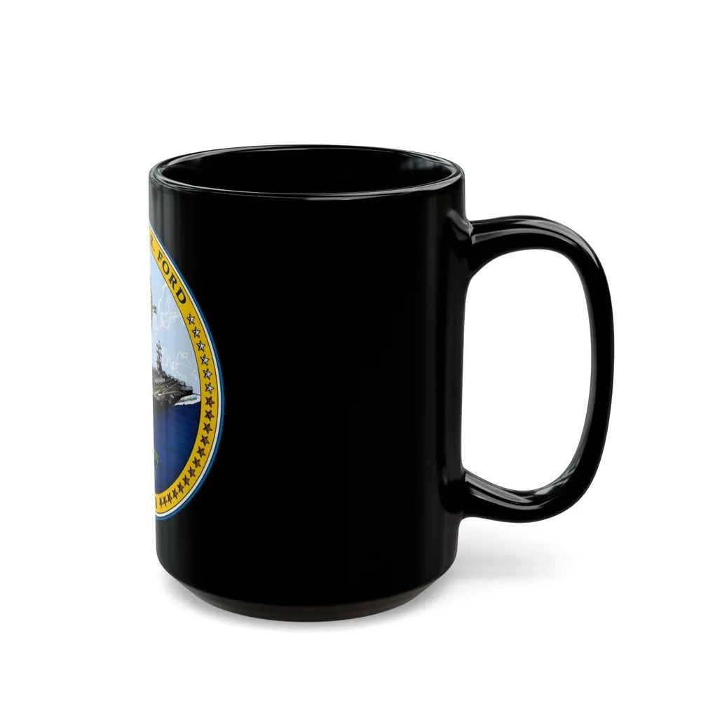 CVN 78 USS Gerald R Ford 2017 (U.S. Navy) Black Coffee Mug-Go Mug Yourself