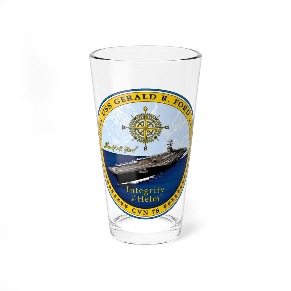 CVN 78 USS Gerald R Ford 2017 (U.S. Navy) Pint Glass 16oz-16oz-Go Mug Yourself