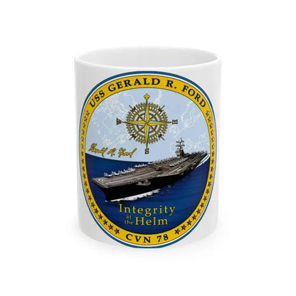 CVN 78 USS Gerald R Ford 2017 (U.S. Navy) White Coffee Mug 11oz - Go Mug Yourself
