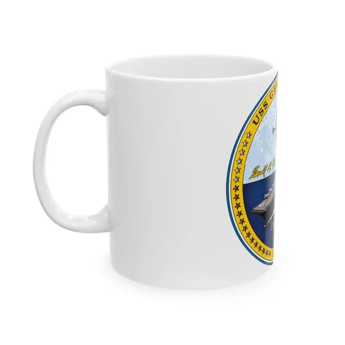 CVN 78 USS Gerald R Ford 2017 (U.S. Navy) White Coffee Mug - Go Mug Yourself