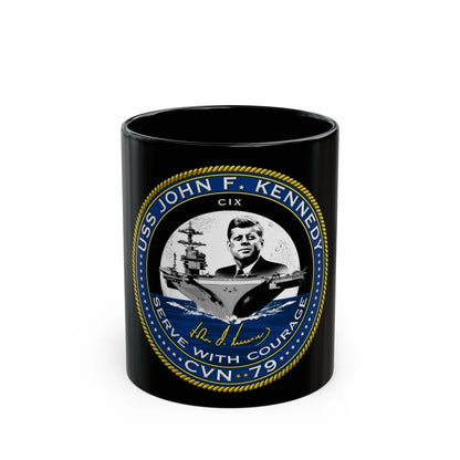 CVN 79 USS John F Kennedy (U.S. Navy) Black Coffee Mug-11oz-Go Mug Yourself